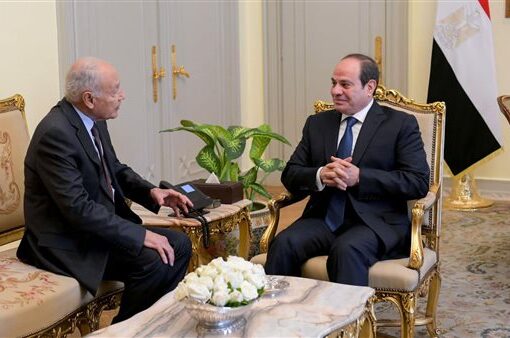 السيسي يبحث مع أمين عام جامعة الدول العربية مستجدات الوضع بقطاع غزة