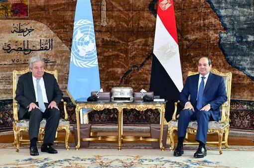 السيسي يبحث مع سكرتير عام الأمم المتحدة جهود وقف إطلاق النار بغزة