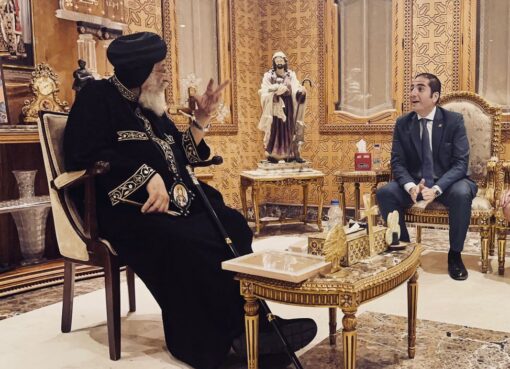 بشاي يهنئ البابا تواضروس بعيد الميلاد المجيد