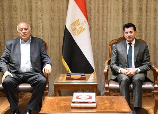 وزير الشباب والرياضة يلتقي نظيره الفلسطيني بمقر الوزارة بالعاصمة الإدارية لمناقشة الملفات الشبابية والرياضية